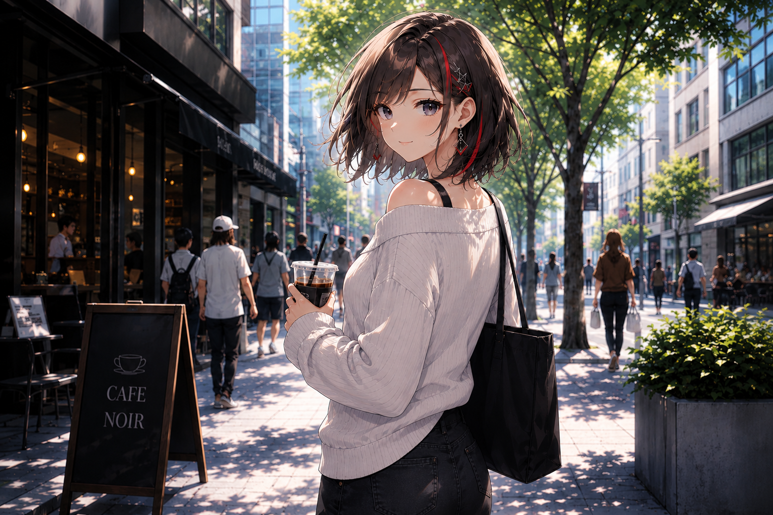 アイスコーヒーを手にしたAira